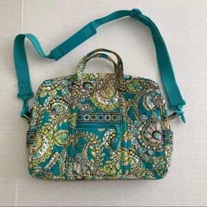 Retired Vera Bradley Peacock Messenger Laptop Bag With Strap